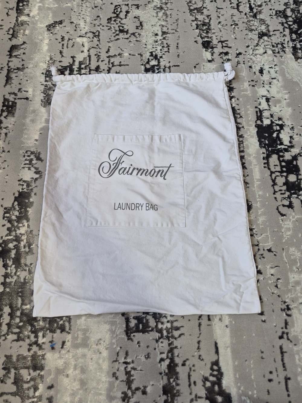 Official Fairmont Hotel Laundry Bag cotton large 22.5×18 with pocket